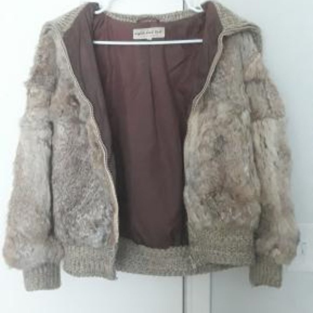 Split End Ltd Authentic Rabbit Fur Coat, Size M